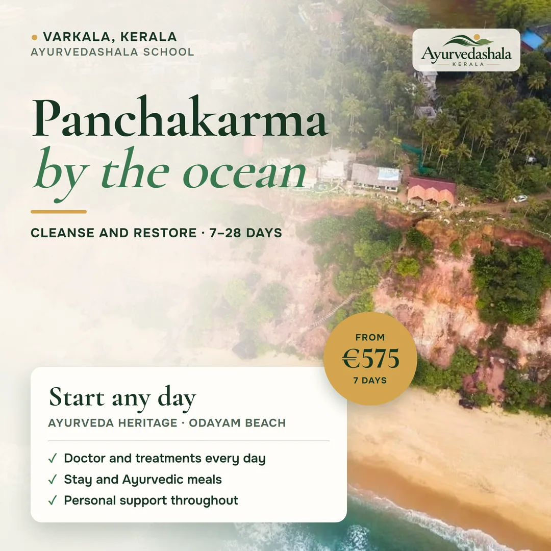 Panchakarma in Varkala by the ocean: 7–28 days, start any day, from €575